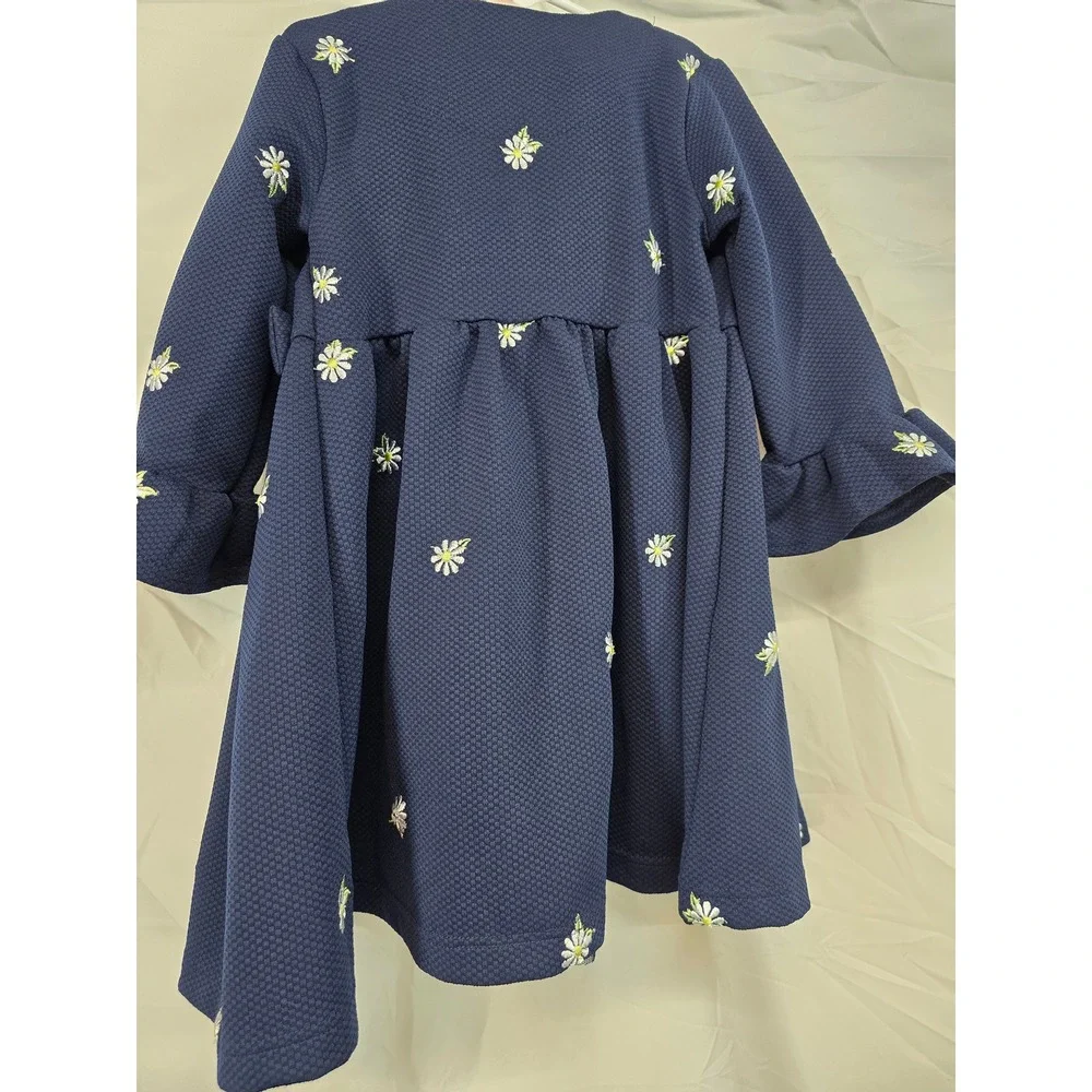 Blueberri Boulevard Girls Navy White Daisy Dress and Coat Set Size 4‎ BB5GH00